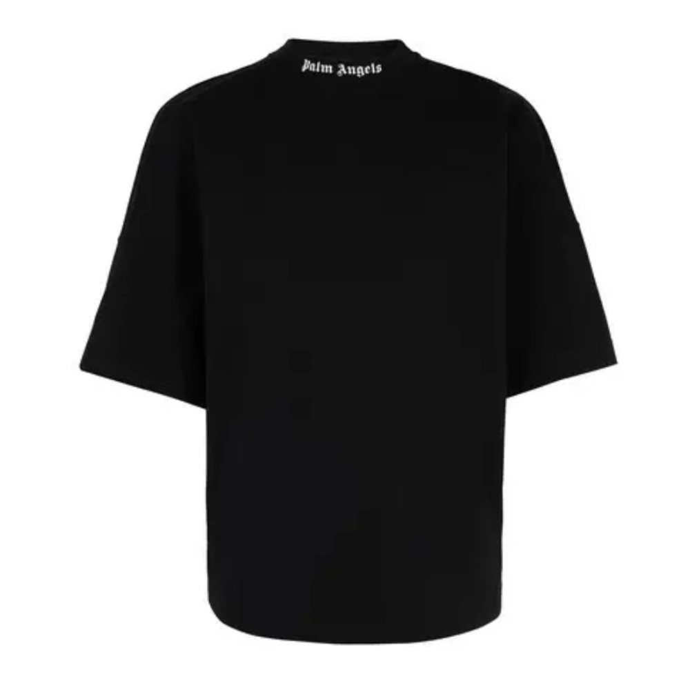 PALM ANGELS LOGO PRINT OVER COTTON JERSEY T-SHIRT